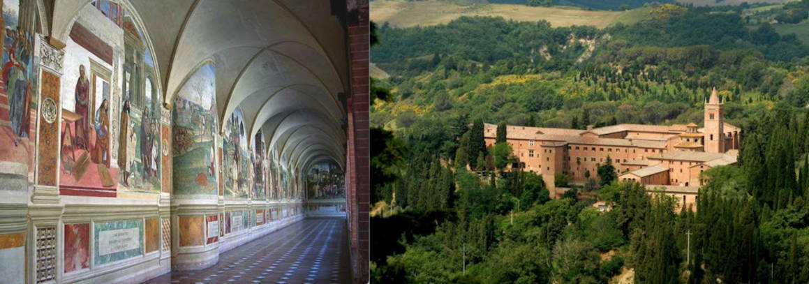 Монастырь Монте Оливетто Маджоре в Тоскане в Италии.
